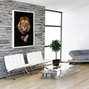 Ver imagem 2 de Quadro Leão Preto Animal com Moldura Sala Escritório