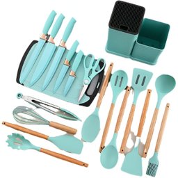 Kit Utensílios de Cozinha Silicone 19 Peças Cor Verde - 3