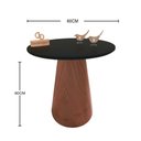 Ver imagem 2 de Mesa de Canto Cone Amadeirado com Tampo Vidro 60cm - Preto - 60cm