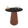 Mesa de Canto Cone Amadeirado com Tampo Vidro 60cm - Preto - 60cm - 1