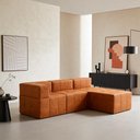 Ver imagem 5 de Sofá Modular Euro com Puff Bom Pastor Caramelo Veludo PU