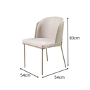 Ver imagem 4 de Conjunto 4 Cadeiras de Jantar Aurora no Linho Palha e Metal Champanhe