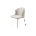 Ver imagem 2 de Conjunto 4 Cadeiras de Jantar Aurora no Linho Palha e Metal Champanhe