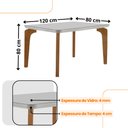 Ver imagem 4 de Conjunto Sala de Jantar Mesa Liz 120cm com Vidro Canto Copo e 4 Cadeiras Athenas Moderna