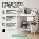 Ver imagem 4 de Armário Balcão Gabinete Jade 1m sem Tampo P/ Pia Cozinha Compacta Modulada Gourmet Dispensa 3 Ptas 1