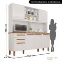 Ver imagem 3 de Cozinha Compacta Donna Plus 6 Portas e 2 Gavetas MDP Yescasa Branco/Mel