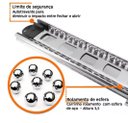 Ver imagem 2 de Kit 2 Corrediças Gaveta Trilho Telescópica Light com Parafusos | 25cm