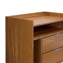 Ver imagem 4 de Mesa de Cabeceira Marrom Claro 63cm 2 Gavetas em Madeira Marin