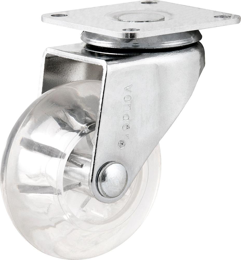 Rodizio Giratório 2 Leve 35kg Poliuretano Transparente - Vo