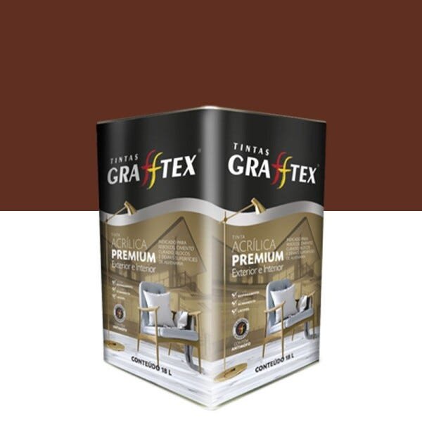 Tinta Acrílica Grafftex Fosco Premium 18 Litros - Marrom Barroco - 1