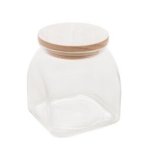 Porta Mantimentos de Vidro com Tampa de Madeira 720ml