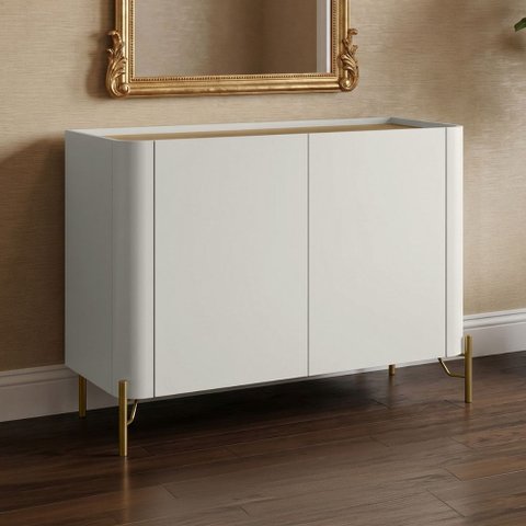 Aparador Buffet para Sala de Jantar 2 Portas Pés Industrial Dourado Naim I03 Luna - Lyam Decor