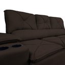 Ver mais imagens de Sofá com Porta Copos Retrátil e Reclinável Siena 2,05m Velosuede - Netsofas - Marrom