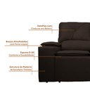 Ver imagem 6 de Sofá com Porta Copos Retrátil e Reclinável Siena 2,05m Velosuede - Netsofas - Marrom