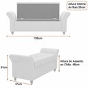 Ver imagem 4 de Puff Baú Charles Reto Assento Espuma Linho Bege 195cm Sallar Home