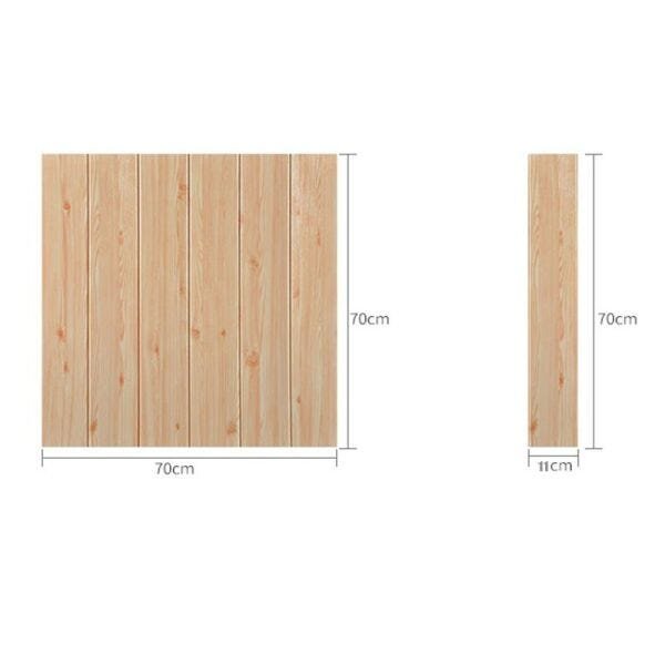 Papel de Parede 3D Madeira Clara Kit 6 Painel Adesivo Decorativo 70 x 70 cm - 12