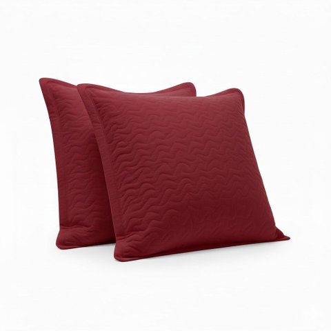 Kit 2 Porta Travesseiro Matelado Microfibra - Vermelho