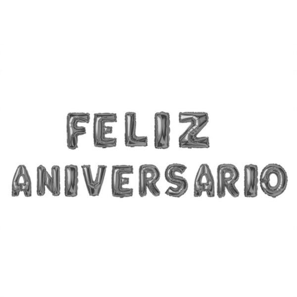 Balao 40cm metalizado 16 letras inflavel feliz aniversario faixa festa com fita para colagem - 3