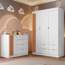 Ver imagem 6 de Guarda Roupa e Cômoda Infantil Ayla Branco - Phoenix Baby
