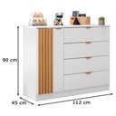 Ver imagem 5 de Guarda Roupa e Cômoda Infantil Ayla Branco - Phoenix Baby