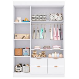 Guarda Roupa e Cômoda Infantil Ayla Branco - Phoenix Baby - 2