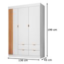 Ver imagem 4 de Guarda Roupa e Cômoda Infantil Ayla Branco - Phoenix Baby