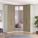 Ver imagem 2 de Guarda Roupa Canto Closet 6 Portas 3 Gavetas Areia/jequitibá