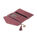 Ver imagem 5 de Carteira Feminina Vinho Claro Porta Documentos Cartões Pu