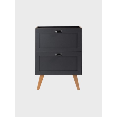 Gabinete para Banheiro 60cm Retro MDF Grafite Milano - On Móveis