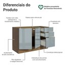 Ver imagem 3 de Balcão Gabinete de Pia 120 Cm 2 Portas 3 Gavetas (sem Tampo) Rustic/cinza Lux Madesa Rustic/cinza