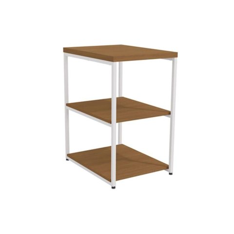 Mesa Lateral P/ Sala Industrial Li004 C/ 3 Prateleiras Canela/branco - Kappesberg