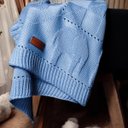 Ver imagem 2 de Coberta Infantil Mantinha Bebê Saída de Maternidade Menino Azul Bb