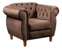 Ver imagem 1 de Sofá Nobreza Poltrona Chesterfield Veludo Marrom
