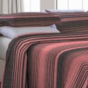 Ver imagem 2 de Kit Cobre Leito King Size Com Fronhas Em Piquet Algodão 3 Peças Listrado Vermelho e Preto