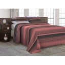 Ver imagem 1 de Kit Cobre Leito King Size Com Fronhas Em Piquet Algodão 3 Peças Listrado Vermelho e Preto