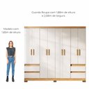 Ver imagem 6 de Guarda Roupa Casal Grande 8 Portas 4 Gavetas Moderno Paris Off White / Amadeirado