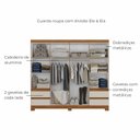 Ver imagem 4 de Guarda Roupa Casal Grande 8 Portas 4 Gavetas Moderno Paris Off White / Amadeirado