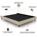 Ver imagem 5 de Cabeceira King Nilo 195cm com Cama Pés Madeira Suném P05 Linho Bege Escuro Bouclê Cru - Lyam Decor