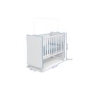 Ver imagem 3 de Berço Nuvem de Algodão Simples Grade Fixa Branco/ Azul com rodízio + Colchão para Quarto Infantil