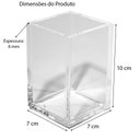 Ver imagem 3 de Porta Canetas Pincéis Pote Acrílico Cristal 6mm 7x7x10 cm Centauri Acrílicos PCP-6MM