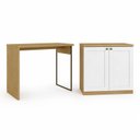 Ver imagem 2 de Conjunto de Escritório Completo 100% MDF com Escrivaninha com Metalon e Balcão Provençal Marrom