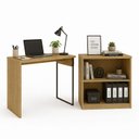 Ver imagem 5 de Conjunto de Escritório Completo 100% MDF com Escrivaninha com Metalon e Balcão Provençal Marrom