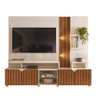 Estante Home para Tv até 55 Polegadas Impressão Ripada Cross Off White com Tauari - Lukaliam Móveis - 4