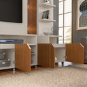 Ver imagem 7 de Estante Home para Tv até 55 Polegadas Impressão Ripada Cross Off White com Tauari - Lukaliam Móveis