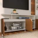 Ver imagem 6 de Estante Home para Tv até 55 Polegadas Impressão Ripada Cross Off White com Tauari - Lukaliam Móveis