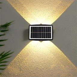 Luminária Solar Arandela 4 Fachos Led 4w Luz Amarela 3000k - 3