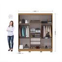 Ver imagem 6 de Guarda Roupa Casal com Espelho 6 Portas 2 Gavetas com Pés Lyon Yescasa Cinamomo/Off White