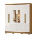 Ver imagem 3 de Guarda Roupa Casal com Espelho 6 Portas 2 Gavetas com Pés Lyon Yescasa Cinamomo/Off White