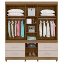 Ver imagem 2 de Guarda-Roupa Casal 6 Portas Guarujá Amêndola Off-White Demóbile