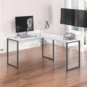 Ver imagem 2 de Mesa Home Office Escrivaninha L Industriale Branco com Gaveteiro